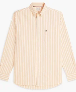 Tommy Hilfiger x Liverpool FC Orange Flash Regular Fit Stripe Oxford Shirt