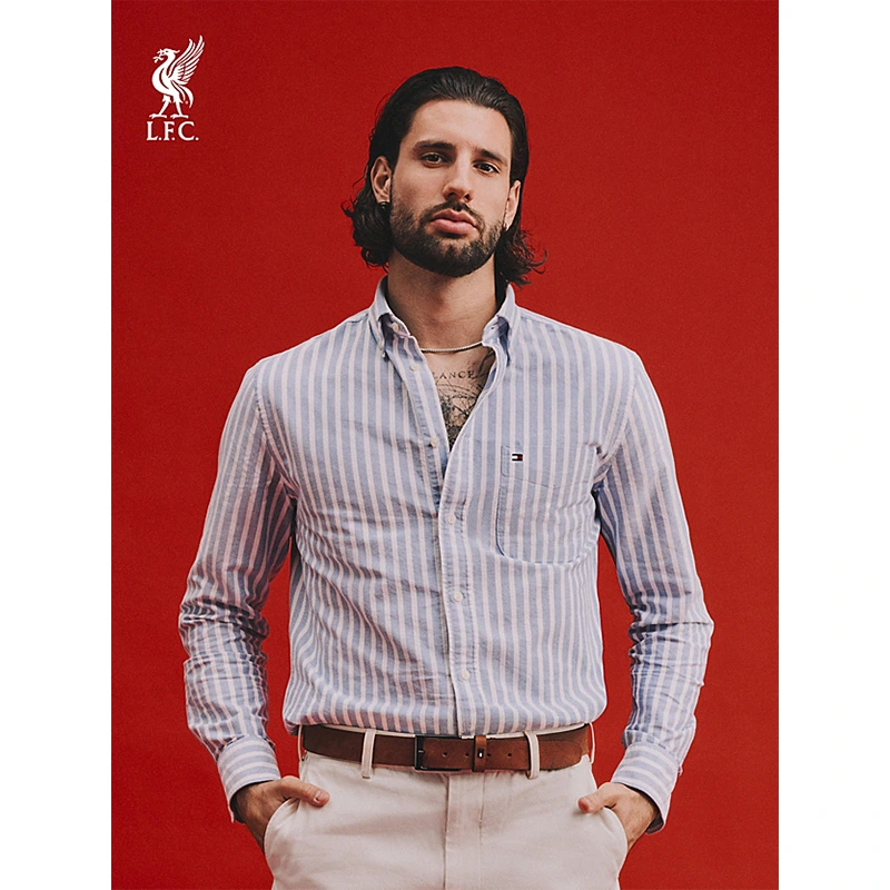 Tommy Hilfiger x Liverpool FC Regular Fit Stripe Oxford Shirt - Image 2