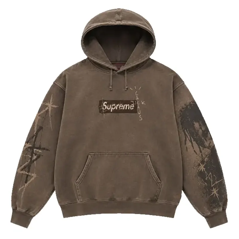 Travis Scott x Supreme Box Logo Brown Hoodie