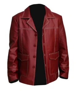 Tyler Durden Fight Club Red Leather Jacket