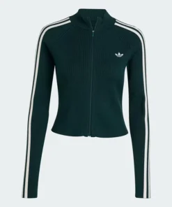 Adidas Womens Adicolor 3-Stripes Slim Knit Track Top