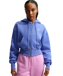 Nike Womens Sportswear Phoenix Fleece Loose Full-Zip Crop Hoodie