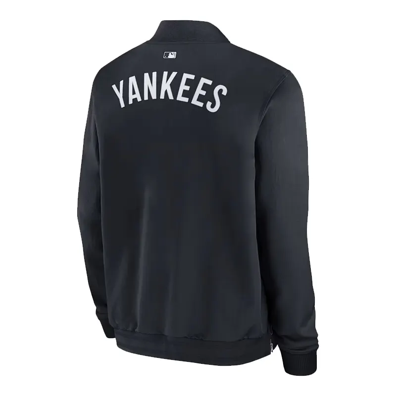 Mens Nike New York Yankees Authentic Collection Dugout Full-Zip Bomber Jacket - Image 2