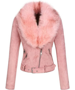 Women Moto Biker Faux Leather Jacket
