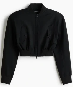 WARDROBE.NYC H&M Cropped Wool Bomber Jacket
