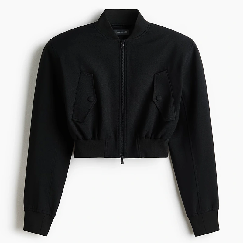 WARDROBE.NYC H&M Cropped Wool Bomber Jacket