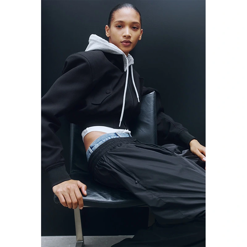WARDROBE.NYC H&M Cropped Wool Bomber Jacket - Image 7