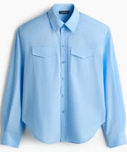 WARDROBE.NYC H&M Shoulder-Pad Poplin Shirt