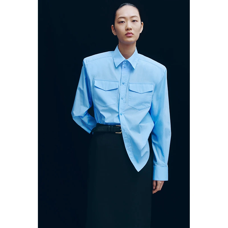 WARDROBE.NYC H&M Shoulder-Pad Poplin Shirt - Image 5