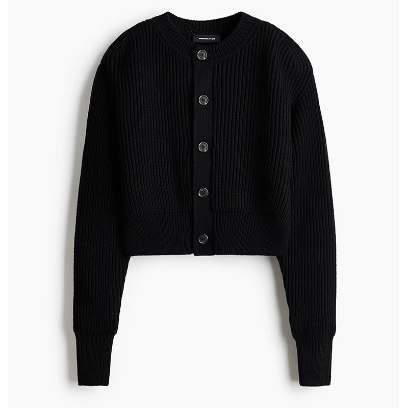 WARDROBE.NYC H&M Shoulder-Pad Wool Cardigan