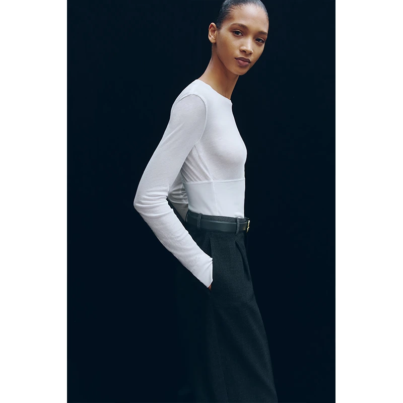 WARDROBE.NYC H&M White Long-Sleeved Cotton Top - Image 7