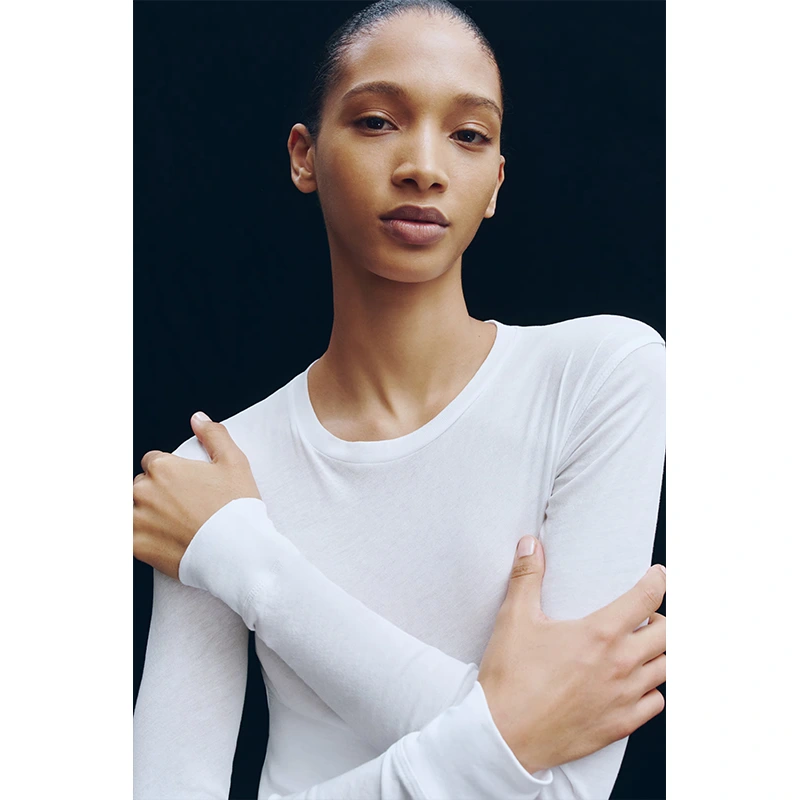 WARDROBE.NYC H&M White Long-Sleeved Cotton Top - Image 6