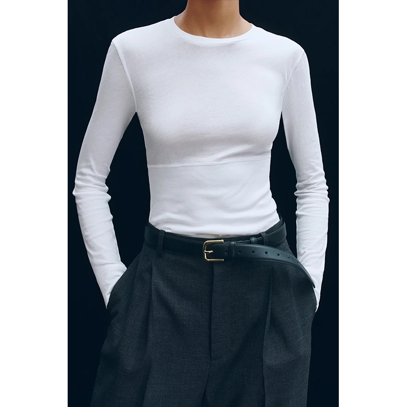 WARDROBE.NYC H&M White Long-Sleeved Cotton Top - Image 4