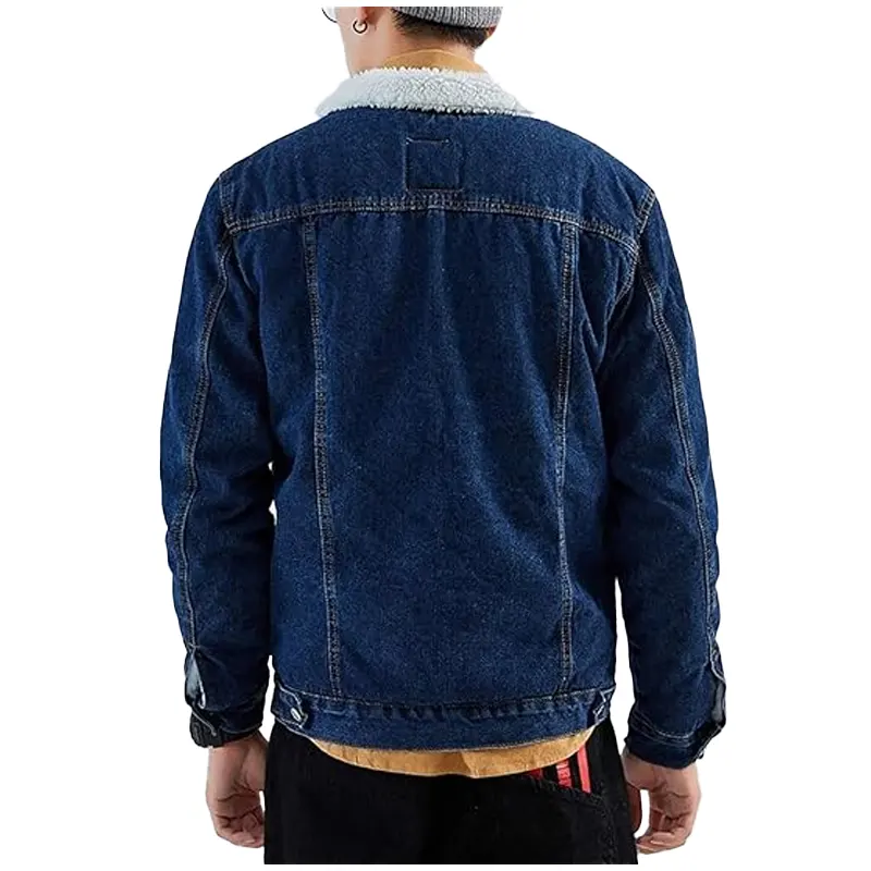Men's Sherpa Fleece Lined Jean Jacket - Image 3