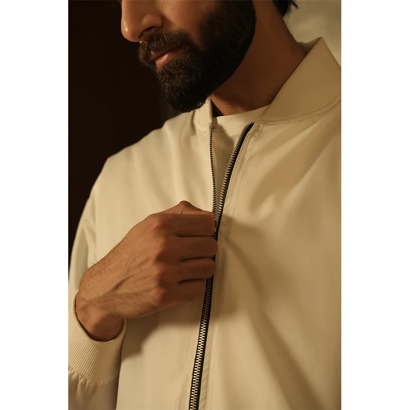 White Bomber Jacket - Image 2