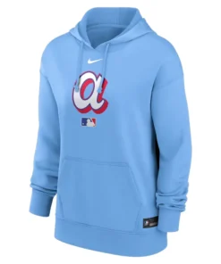 Womens Atlanta Braves Nike Powder Blue 2026 Therma Hoodie