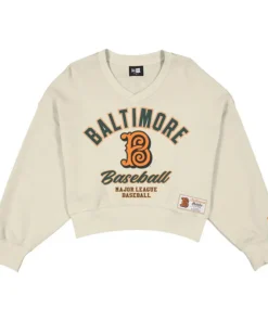 Women's Baltimore Orioles New Era Cream 2026 City Connect V-Neck Sweatshirt