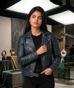 Women's Classic Motorcycle Leather Jacket
