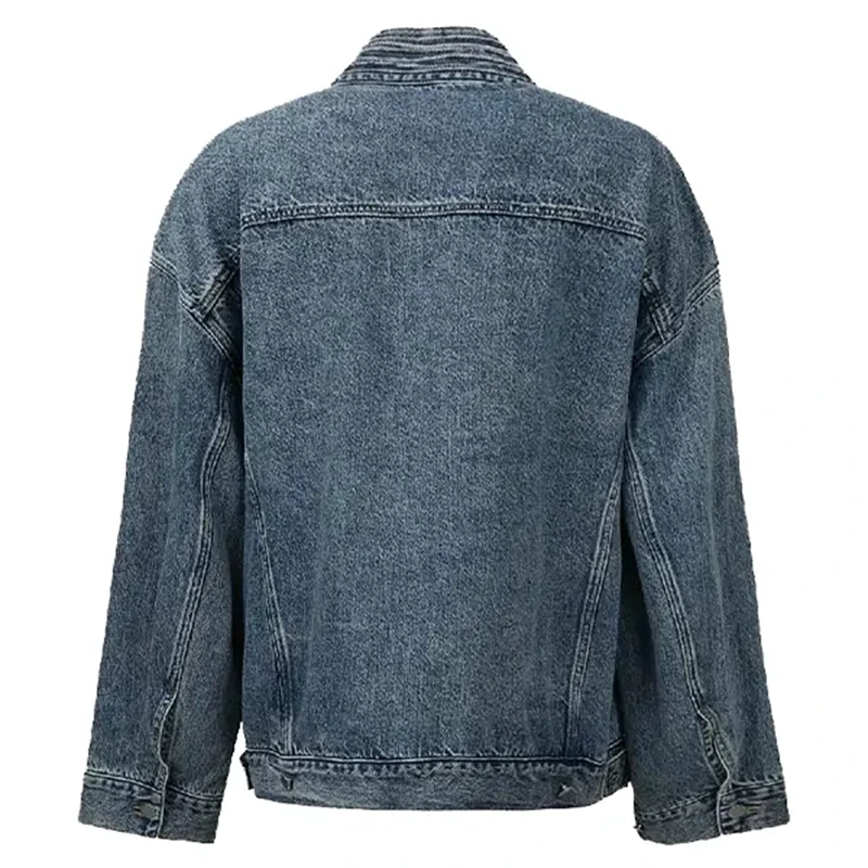 Women's Cotton Lapel Wrap Denim Jacket - Image 2