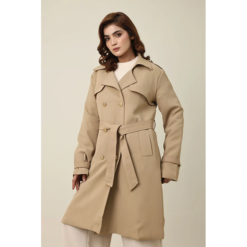 Women's Double Breasted Trench Coat - Image 2