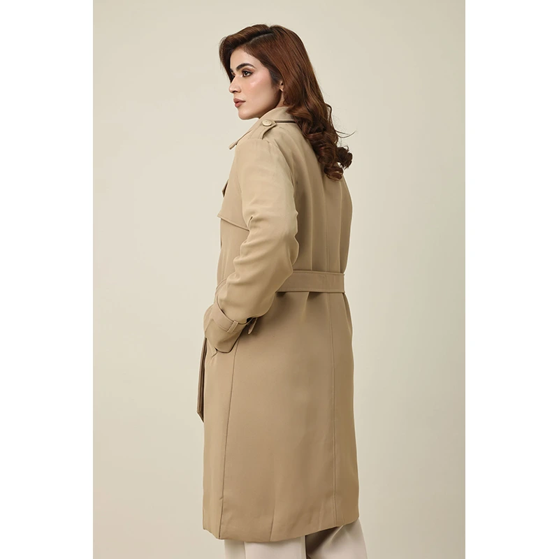 Women's Double Breasted Trench Coat - Image 4
