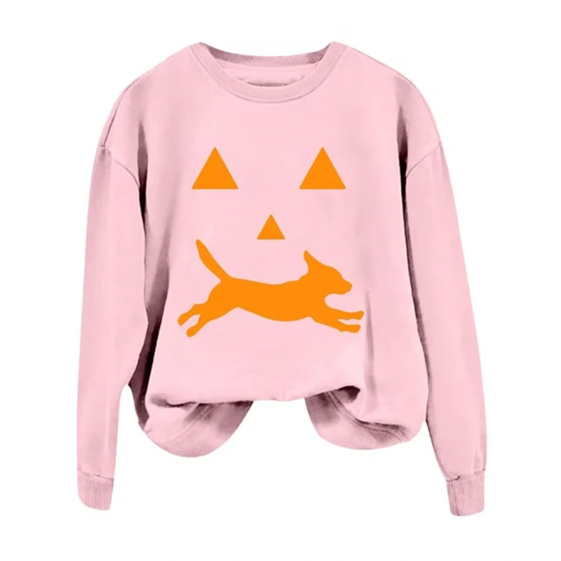 Women's Halloween Printed Crew Neck Sweatshirt