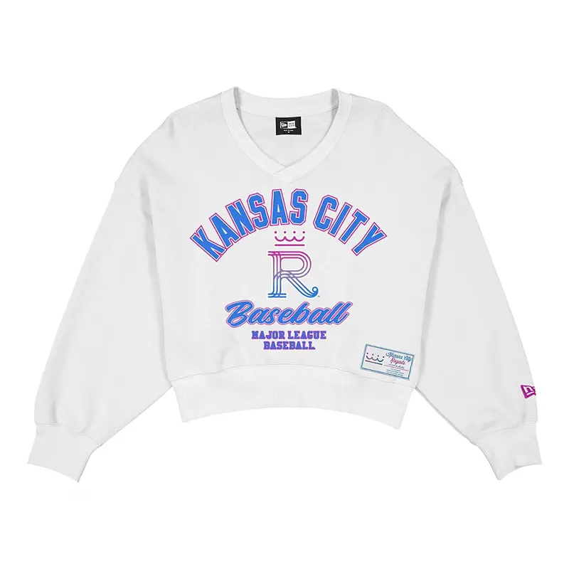 Women's Kansas City Royals New Era White 2026 City Connect V-Neck Sweatshirt