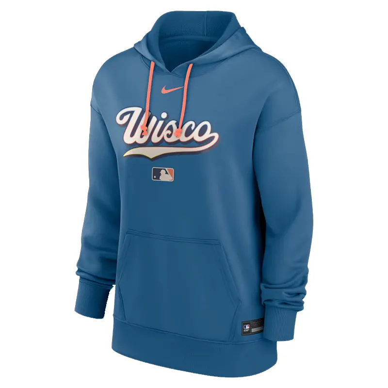 Womens Milwaukee Brewers Nike Blue Authentic Collection City Connect Therma Hoodie - Image 2