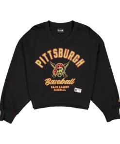 Women's Pittsburgh Pirates New Era Black 2026 City Connect V-Neck Sweatshirt