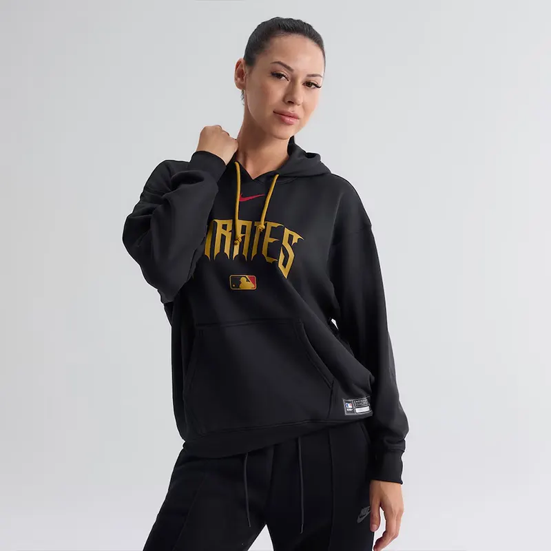 Womens Pittsburgh Pirates Nike Black Authentic Collection City Connect Therma Hoodie - Image 2