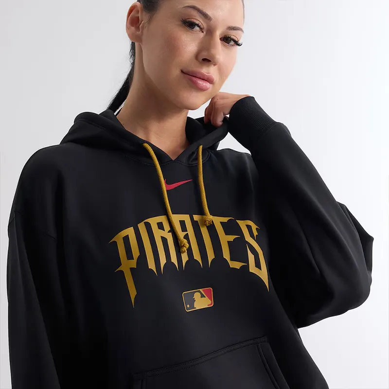 Womens Pittsburgh Pirates Nike Black Authentic Collection City Connect Therma Hoodie - Image 3