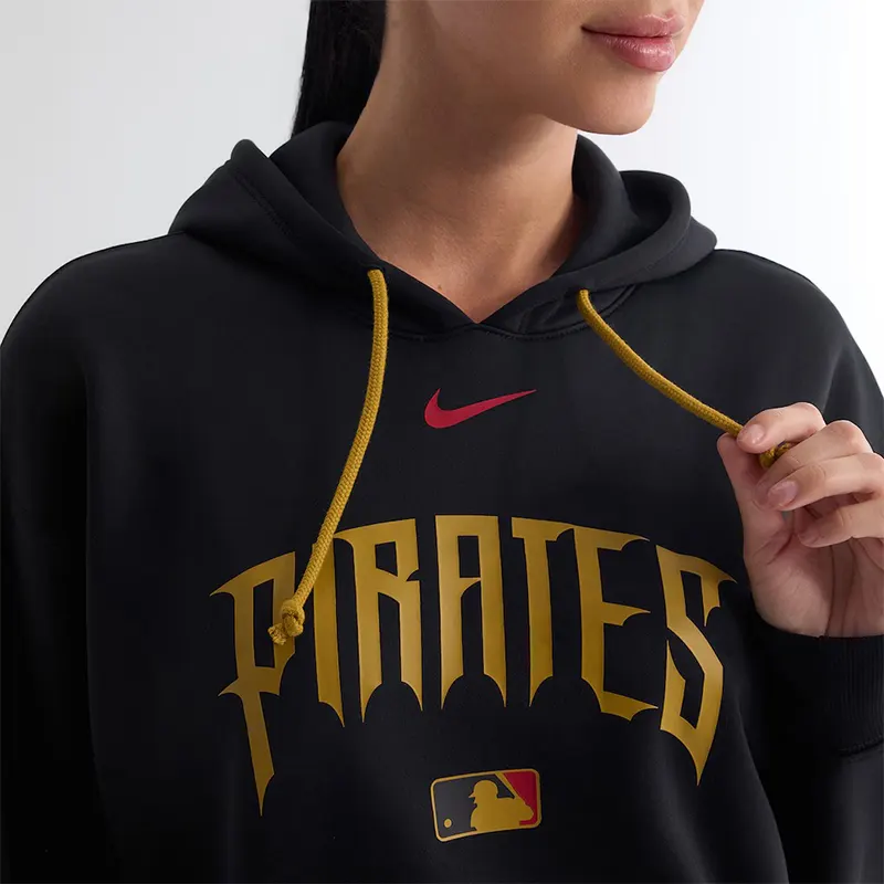 Womens Pittsburgh Pirates Nike Black Authentic Collection City Connect Therma Hoodie - Image 4