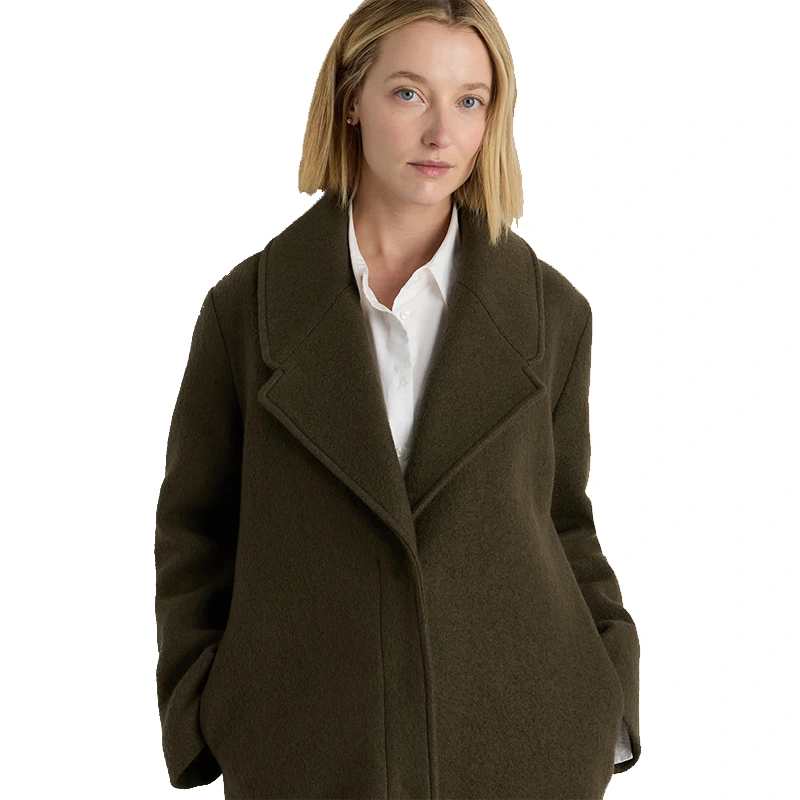 Women's Quince 100% Merino Wool Shawl Collar Long Coat