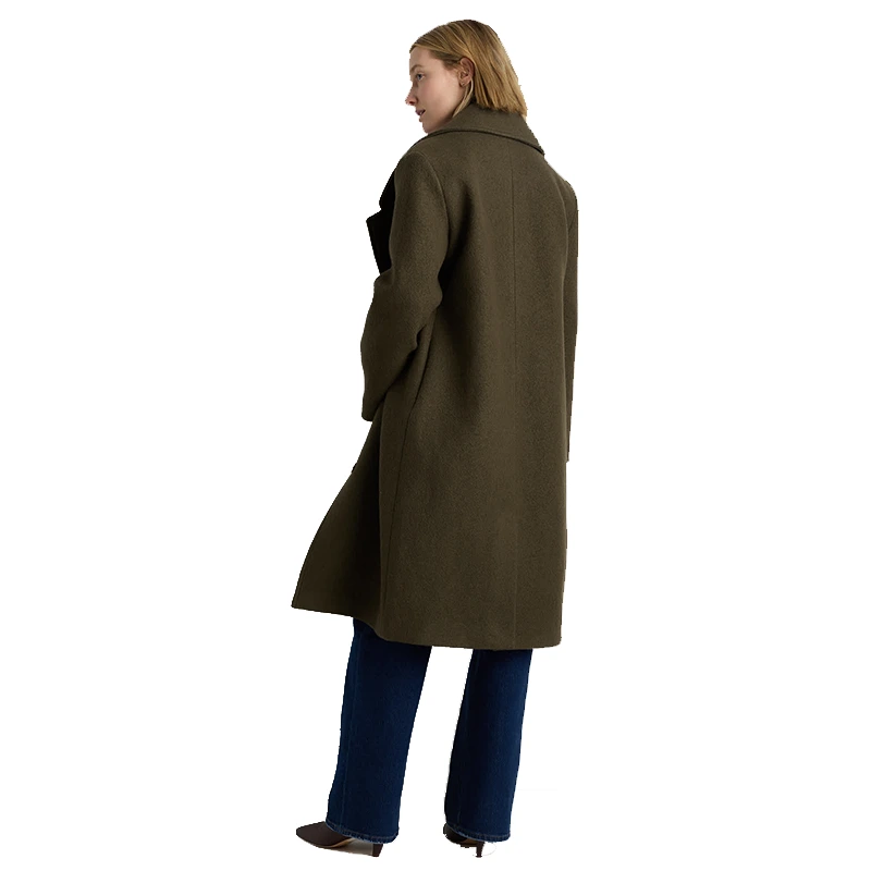 Women's Quince 100% Merino Wool Shawl Collar Long Coat - Image 5