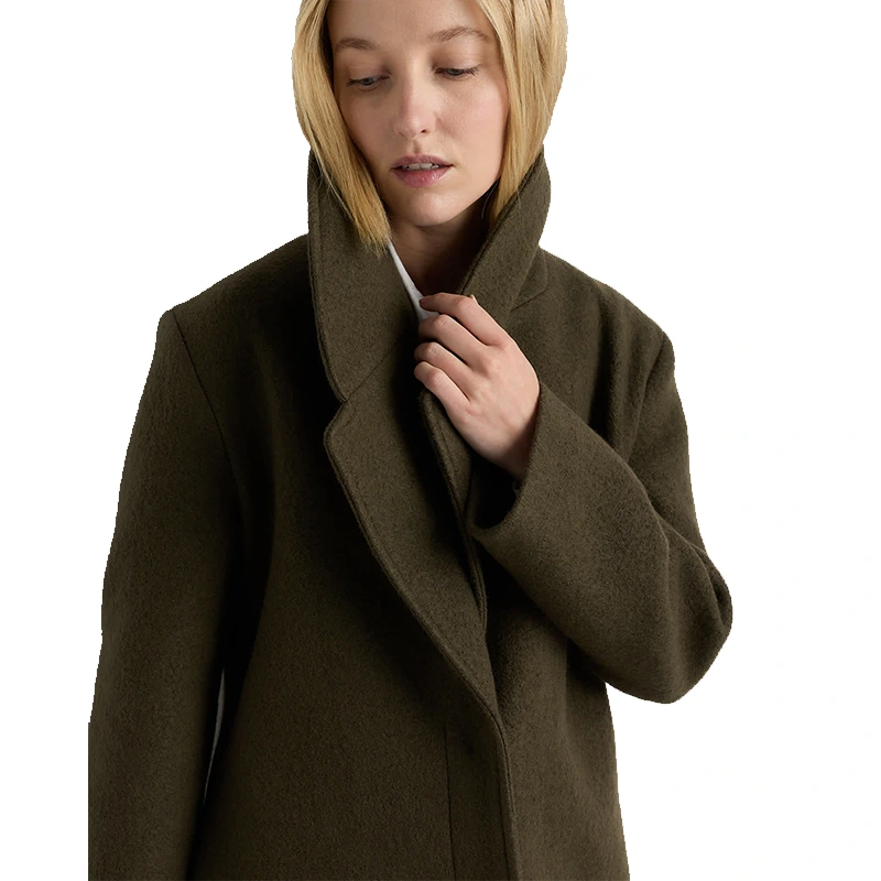 Women's Quince 100% Merino Wool Shawl Collar Long Coat - Image 2