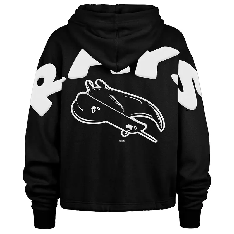Womens Tampa Bay Rays '47 Black City Connect Venice Cropped Pullover Hoodie - Image 3