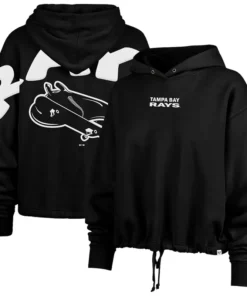 Womens Tampa Bay Rays '47 Black City Connect Venice Cropped Pullover Hoodie