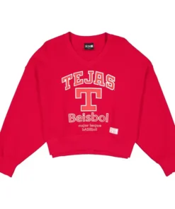 Women's Texas Rangers New Era Red 2026 City Connect V-Neck Sweatshirt