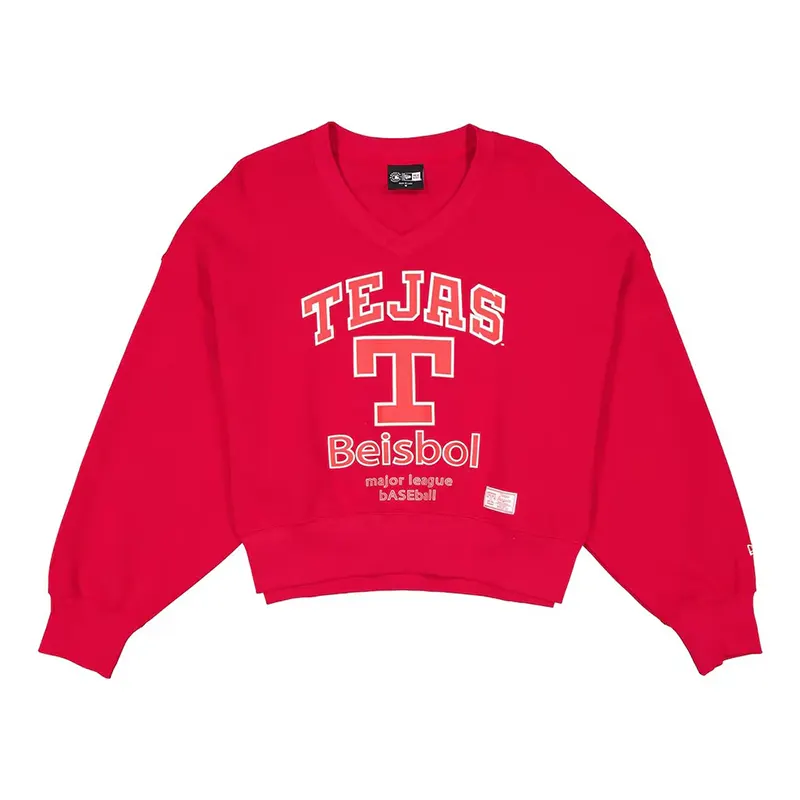 Women's Texas Rangers New Era Red 2026 City Connect V-Neck Sweatshirt