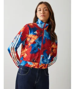 Womens adidas Blue X Farm Rio Tiro Print Track Top
