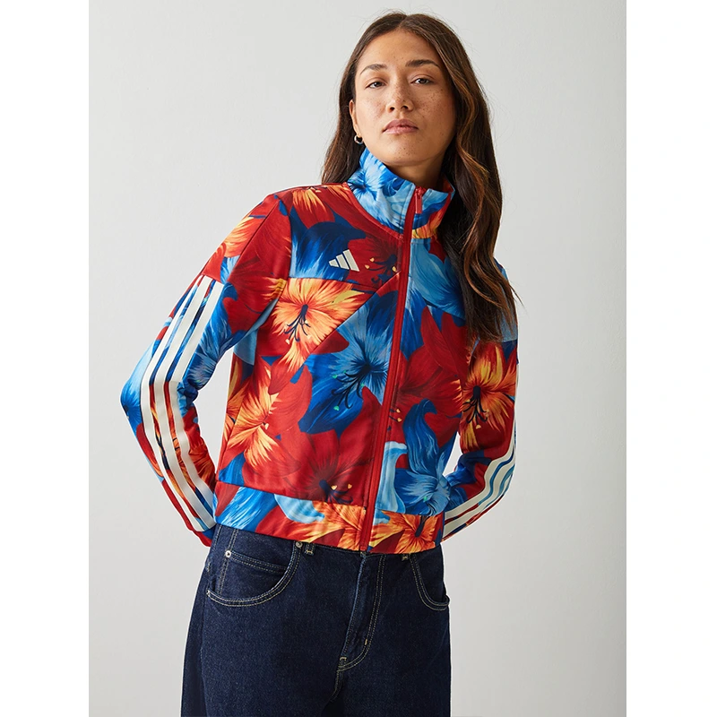 Womens adidas Blue X Farm Rio Tiro Print Track Top