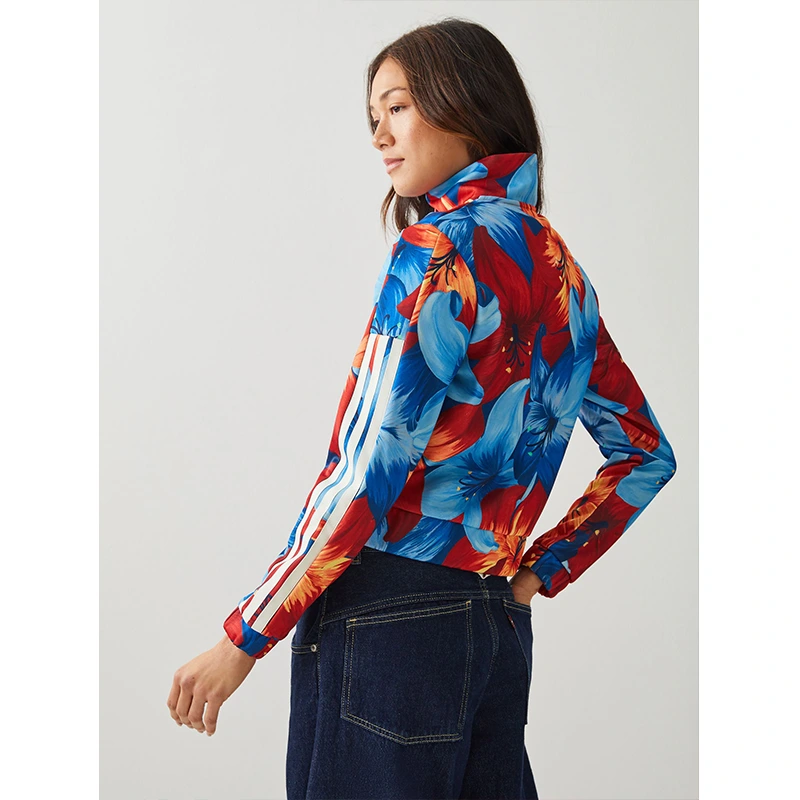 Womens adidas Blue X Farm Rio Tiro Print Track Top - Image 2