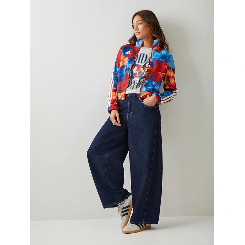 Womens adidas Blue X Farm Rio Tiro Print Track Top - Image 3