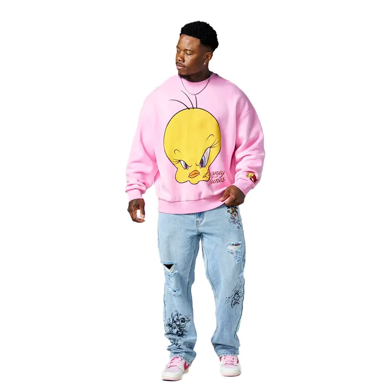 YoungLA x Looney Tunes Face Tweety Pink Crewneck - Image 2