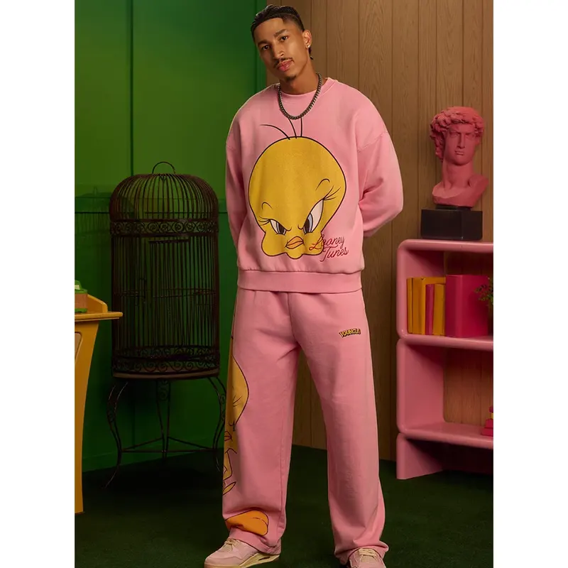YoungLA x Looney Tunes Face Tweety Pink Crewneck - Image 3
