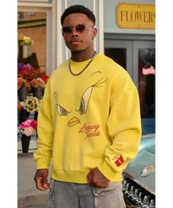 YoungLA x Looney Tunes Face Tweety Yellow Crewneck