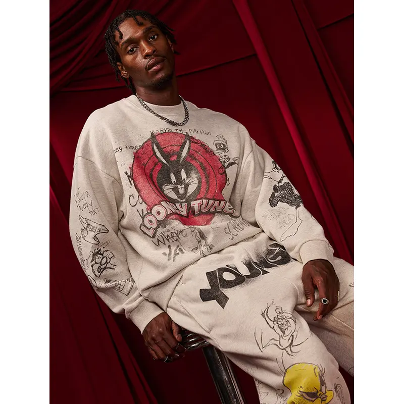 YoungLA x Looney Tunes Graffiti Allover Sketch Crewneck - Image 4