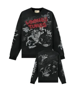 YoungLA x Looney Tunes Graffiti Black Sketch Crewneck