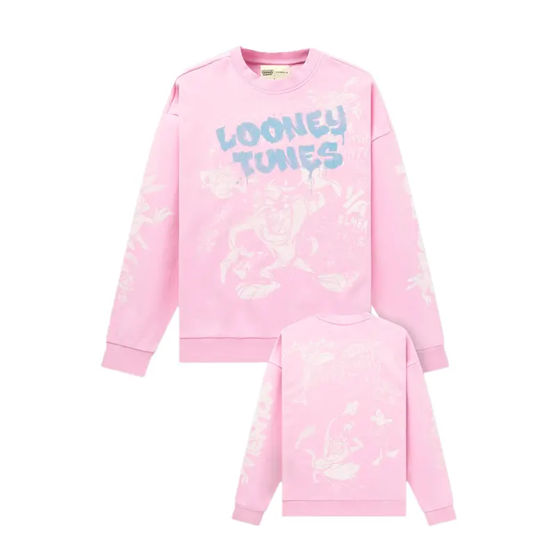 YoungLA x Looney Tunes Graffiti Pink Sketch Crewneck