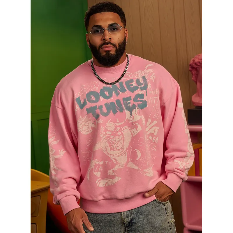 YoungLA x Looney Tunes Graffiti Pink Sketch Crewneck - Image 2